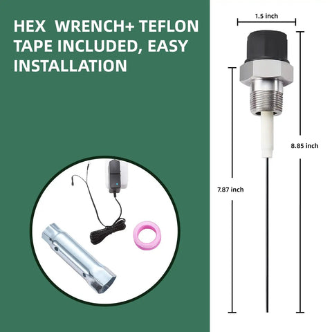 Powered Anode Rod For Water Heater Tank No More Rotten Egg Smell Easy Install Electric Anode with wrench and Teflon tape