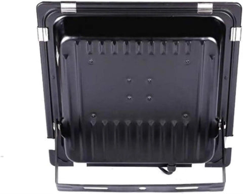 Led Flood Light, Ip66 Waterproof Super Bright Security Lights, Outdoor, black aluminum back view with mounting bracket.