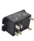 Beefy 12V DC Power Relay For General Purpose Use, 30A Heavy Duty Load Switching, 6 Pins, DPST NO, black relay with silver terminals