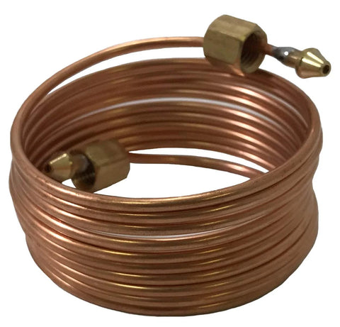 Copper oil-pressure gauge line coil with brass fittings, 72-inch length for automotive use