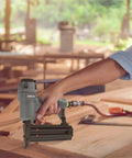 Killer Pneumatic 18 Gauge Brad Nailer Crafted Light As A Feather From Die Cast Aluminum in use for trim work.