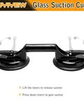 Heavy Duty Aluminum Suction Cups With Vacuum Handle Glass And Tile Lifter for lifting large glass, tile, marble floor, ergonomic grip, black