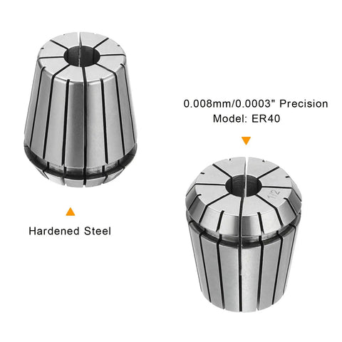 ER40 Half Inch Spring Collet Chuck High Precision 0.008mm Tolerance for CNC, hardened steel, ground surface