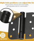 Close-up of Heavy Duty Two Pack Self Closing Door Hinges 3.5 Inch adjustable slots showing custom tension adjustment.