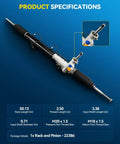 Rack And Pinion Steering Assembly For Dodge Durango 2004 2009 And Chrysler Aspen 2007 2009 With Hydraulic Power Direct Replacement 22 386 OE Fit shown from side with dimensions