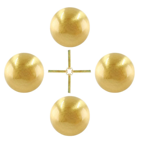 Mini Round Solid Brass Knobs Set Gold Half Inch Slick 4 Pack With 8 Mounting Screws For Jewelry Boxes Small Drawers Cabinets DIY Projects Perfect For Jewelry Boxes Small Chests Desks And Craft Furniture Makeovers.