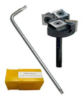 Spoilboard Surfacing Router Bit For CNC Woodworking, 1/4 Inch Shank, 1-3/8 Inch Cutting Diameter, 2 Plus 2 Insert Carbide Inserts