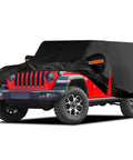 Heavy Duty Waterproof Jeep Wrangler 4 Door Car Cover For JK JL 2006-2026 Outdoor Weather Shield Sun Rain Snow Hail With Driver Door Zipper