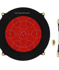 Long Range 5.8GHz Triple Feed Patch Antenna With High Gain For RC Drones FPV, showing circular design and accessories.
