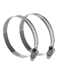 Two 9 Inch Stainless Steel Hose Clamps Set Adjustable Metal Worm Gear Clamp Kit For Water Pipes Durable Reusable Two Pack With Leak Prevention