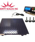 Heavy Duty Commercial Digital Floor Scale With Rock Solid 24 Inch Platform For Moving Big Pallet Loads Up To 5000 Lbs and display.