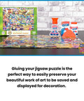 Puzzle Glue With Wide Plastic Spreader Easy To Apply Dries Clear And Quick, Protects Finished Jigsaw Puzzles For Display