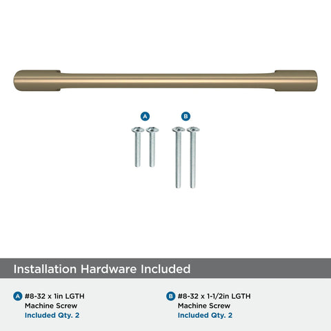 Golden Champagne Riva Cabinet Pull 5 1/16 Inch Center To Center 5 11/16 Inch Overall Length with installation screws included