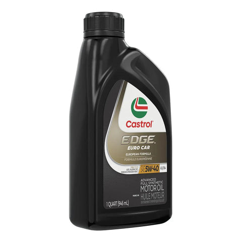 Castrol EDGE Euro Car 5W-40 full synthetic motor oil in 1 quart bottle for European cars and domestic rides.