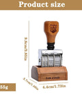 Gotta Have This Slick Roller Date Stamp Drops Crisp Day Month Year Marks On Planners Scrapbooks Cards And Diy Crafts Made From Hella Durable Solid Natural Wood For Daily Planning, showcasing size and dimensions.