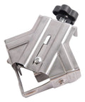 Premium Heavy Duty Pro Grade Quick Adjust Metal Work Clamp For Woodworking Welding Jobs With Ergonomic Handle and strong grip stability from side view.