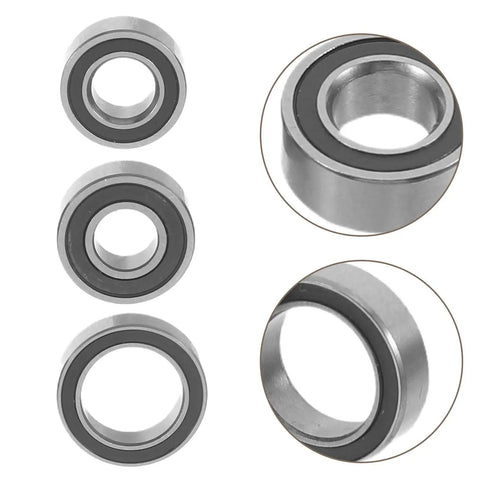 16 Pieces High Strength Steel Instrumentation Ball Bearing Kit For RC Car Deep Groove Bearings For Easy Install Built To Last Low Friction Precise Control Durable Performance, sealed steel bearing close-up