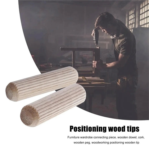 Worker using Wooden Doweling Jig Kit For Cabinets And Drawers 300 Piece Set With Round Fluted Dowels Pins Rods Locator Pro Grade for woodworking