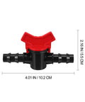 42 Pcs All In One Drip Irrigation Fittings Kit With Switch Valves, black connector with red valve, 4.01x2.16 inches