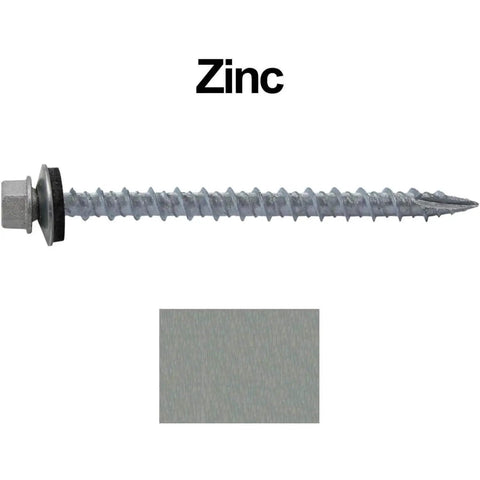 10 X 2 And A Half Inch No Paint Metal Roofing Screws With Hex Washer Head Self Starting Tapping EPDM Washer 250 Count Bag