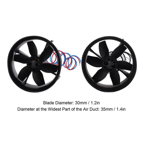 Two Pack 30mm Ducted Fan Kit With High Efficiency Propellers For Power Ducted Aircraft Beefy Power And Stable Performance Precise