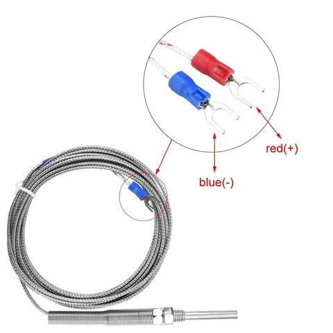 M8 Thread Type K Thermocouple With 30Mm Probe, Lightning Fast Temperature Sensor For 0-400C, features 5M wire and probe details.