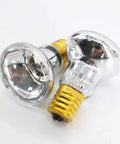 Close-up of E17 base R39 incandescent bulbs from 4 Pack R39 E17 25 Watt Incandescent Reflector Bulbs For Lava Lamps And Glitter Lamps