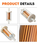Inline Gas Fuel Filter For Briggs Stratton John Deere Craftsman Troy Bilt MTD Lawn Mowers And Tractors One Quarter Inch Replacement Filter