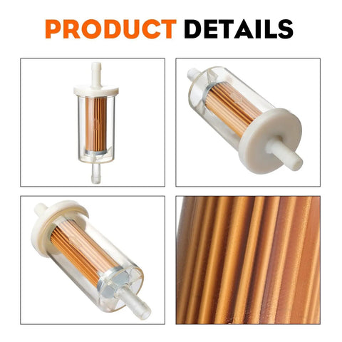 Inline Gas Fuel Filter For Briggs Stratton John Deere Craftsman Troy Bilt MTD Lawn Mowers And Tractors One Quarter Inch Replacement Filter
