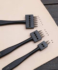 Leather Hole Punch Set Kickass Prong Punch Tool Kit For Leathercraft, 5mm Round Hole Chisel, Includes 2, 4, And 6 Size Punches