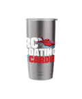 Boating Is My Cardio Insulated Stainless Steel Tumbler with dual wall, leak proof lid, featuring RC boat design, ideal for boat lovers