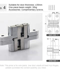 Concealed Overlay Cabinet Hinges For Hidden Doors 180 Degree Folding Heavy Duty Stainless Steel Hinge with 360 Degree Rotation