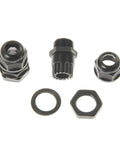 ABS Solar Single Cable Entry Gland With Curved Connector for 6mm2 to 12mm2 cables ideal for RVs campers and boats, black components