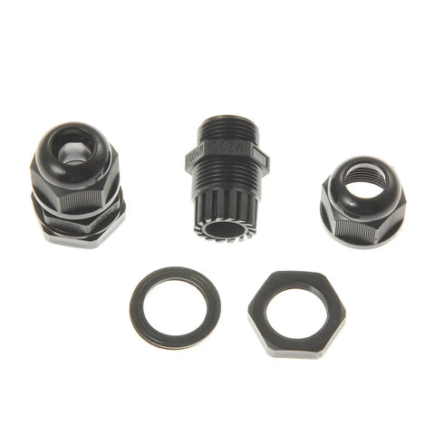 ABS Solar Single Cable Entry Gland With Curved Connector for 6mm2 to 12mm2 cables ideal for RVs campers and boats, black components