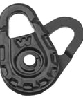 Dope Metal Pulley Winch Snatch Block RC Decoration Accessory For 1 To 10 Scale Crawlers, black metal, close-up view