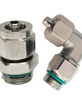 Single Quick Twist Hose Fitting for Pneumatic Air Lines 4mm to 16mm and 1/8 to 3/4 Inch BSPP Male Threads, stainless steel elbow