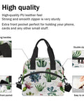 Desert Plant Inspired Tropical Green Insulated Lunch Bag with strong handles, extra front pocket, and easy-to-clean design.