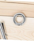 8 Pack M8 304 Stainless Steel Lifting Eye Nuts Heavy Duty Threaded Rigging Hardware With No Fuss Setup For Marine Hoisting And Industrial Job Site Work Built Tough attached to wood surface with 304 marking.