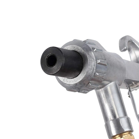 Close-up of Sand Blaster Gun Kit With 4 Ceramic Nozzles And Extra Iron Nozzle Tip Set For Surface Sanding And Marble Engraving Pro Grade
