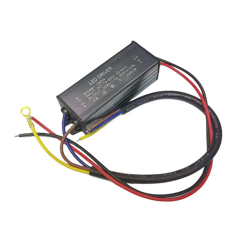 Top Shelf Heavy Duty LED Driver Power Supply For Outdoor Patio And Yard Lighting Runs Slick On Rugged Aluminum Housing With Rock Solid Surge Protection, showing wiring connections.