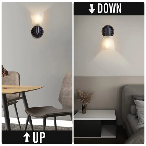 Matte Black Wall Sconces Set Of 2 Vanity Lights for Bathroom and Living Room Modern wall mount fixtures with frosted glass