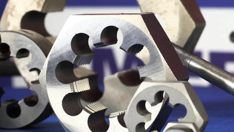 Close-up of M14 X 1.5 Carbon Steel Hex Rethreading Die Right Hand Cut For Dressing Damaged Threads No Special Holder Required