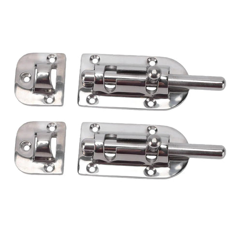 316 Stainless Marine Cabinet Lock Latch Sliding Kit With Polished Mirror Finish for boats and RVs, rustproof, durable, easy install