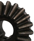 Close-up of Two Piece Modulus 2 Bevel Gear Set With 20 Teeth 14mm Bore 90 Degree Tapered Bevel Made From 45 Steel