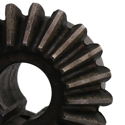 Close-up of Two Piece Modulus 2 Bevel Gear Set With 20 Teeth 14mm Bore 90 Degree Tapered Bevel Made From 45 Steel
