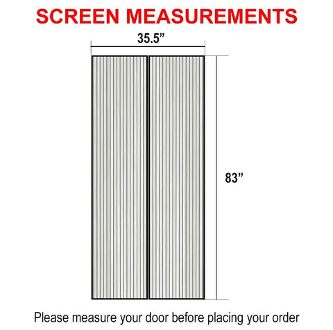Heavy Duty Magnetic Screen Door With Micro Mesh For Easy Hands Free Entry And Exit No Fuss, Screen Size 35.5 By 83 Inches Measurements