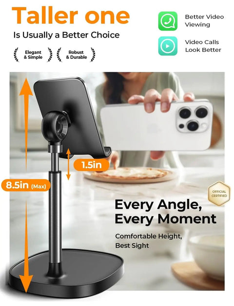 Dope Ergonomic Adjustable Desk Phone Stand For Home Office And Gaming Setup Holds iPhone iPad Switch 8.5 Inch Height