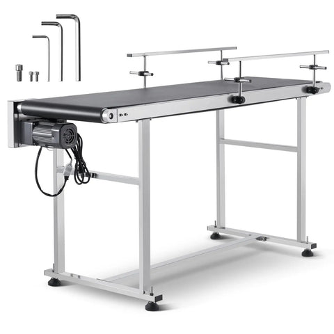 Built To Last Heavy Duty Motorized Belt Conveyor For Inkjet Coding Or Packaging Lines, 59 Inch By 15.7 Inch PVC Anti Static Belt