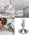 Hardcore Heavy Duty Stainless Steel Eyewash System And Emergency Safety Shower Setup showing water spray and solid basin design.