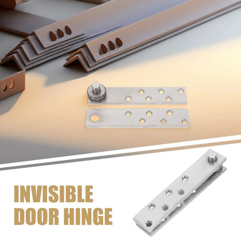 Stainless Steel Pivot Hinge System For Hidden Doors And Bookcase Doors, 360 Degree Rotatable, concealed upper and lower hinges